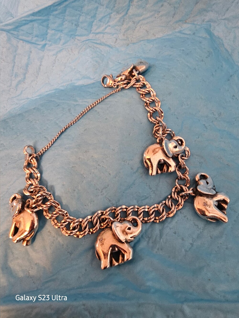 James Avery Silver Elephant Charm Bracelet
